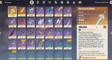 Conta genshin AR 46 5 char 5 estrelas / 2 armas 5 estrelas