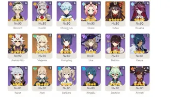 Conta Genshin 6 armas lendarias,40 personagens(17T5), rank58