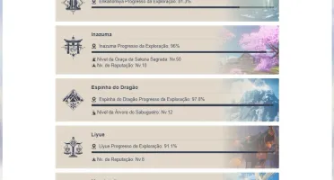 Conta Genshin 6 armas lendarias,40 personagens(17T5), rank58
