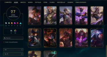 Diamante 3 com 100 Champs e 27 Skins