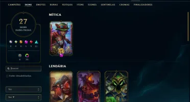 Diamante 3 com 100 Champs e 27 Skins
