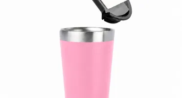 Copo Térmico Preto 473 ml com Tampa e Abridor