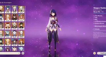 conta Genshin impact ar 60 24 personagens 5 estrelas