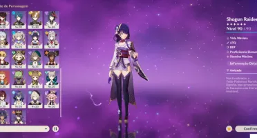 conta Genshin impact ar 60 24 personagens 5 estrelas