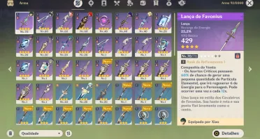 Conta AR 44, 6 Personagens 5* (Venti, Shogun Raiden!!)