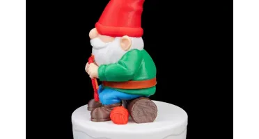 Gnomo de Natal Tricotando