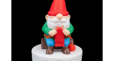 Gnomo de Natal Tricotando
