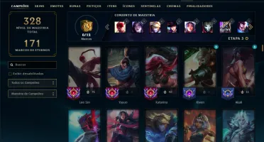 Ferro 3 com TODOS os champs e 157 Skins + 3 Prestigios