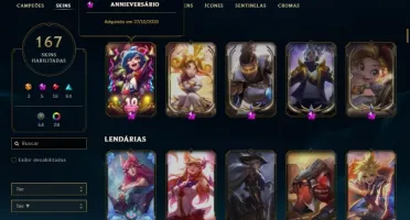 Conta Lol D1, skins prestígios, 139 champs