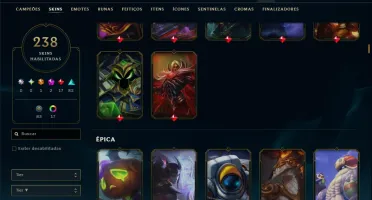 Unranked com TODOS os Champs e 238 Skins ( ADC / SUP )