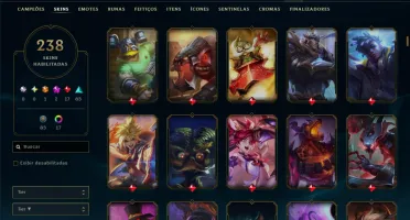 Unranked com TODOS os Champs e 238 Skins ( ADC / SUP )