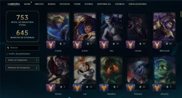 Unranked com TODOS os Champs e 238 Skins ( ADC / SUP )