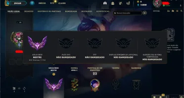 CONTA LOL MESTRE! 57%WINRATE 20PDL POR JGO E-MAIL NÃO VERIF.