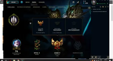 Conta Gold v otima para smurf, mmr muito alto, nivel 33