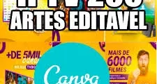 Super Pack 200 banner iptv editável no canva