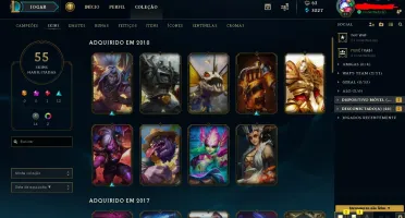 Conta Platina 3 (55 skins - 118 champs - +4 anos)