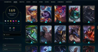 Conta Lol 169 Skins|464 Rp|Todos Os Bonecos|Unranked