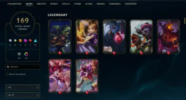 Conta Lol 169 Skins|464 Rp|Todos Os Bonecos|Unranked