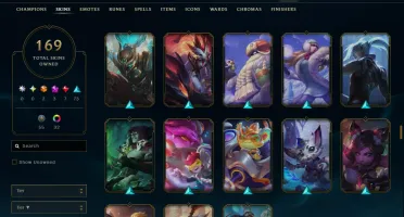 Conta Lol 169 Skins|464 Rp|Todos Os Bonecos|Unranked
