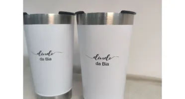 Kit 2 Copos Térmicos e Sacola Personalizados
