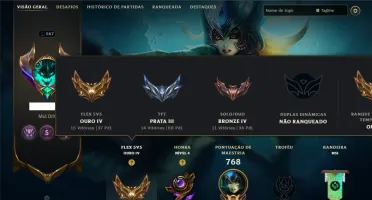 Bronze 4 com TODOS os Champs e 489 Skins ( ADC / SUP / TOP )