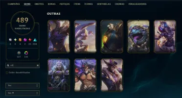 Bronze 4 com TODOS os Champs e 489 Skins ( ADC / SUP / TOP )