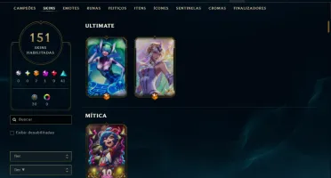 Prata 2 com TODOS os Champs e 151 Skins ( SUP / ADC )