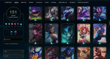 Prata 2 com TODOS os Champs e 151 Skins ( SUP / ADC )