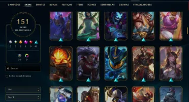 Prata 2 com TODOS os Champs e 151 Skins ( SUP / ADC )