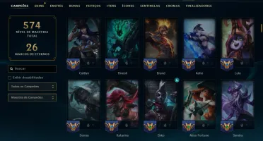 Prata 2 com TODOS os Champs e 151 Skins ( SUP / ADC )