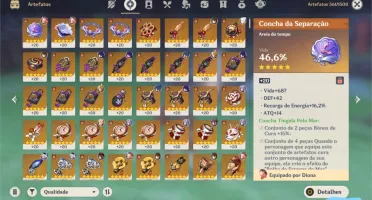 Conta Genshin Impact AR 58 - Muitos 5 estrelas