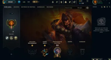 Conta LOL, Unranked, Nível 34, com 42 Champs, Skin Ultimate
