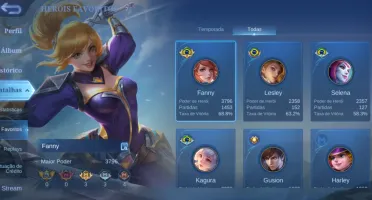 Conta Mobile Legends - Ex Mítico - WR Bom de Fanny