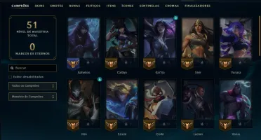 Bronze 2 com 70 Champs e 49 Skins ( MONO ADC )