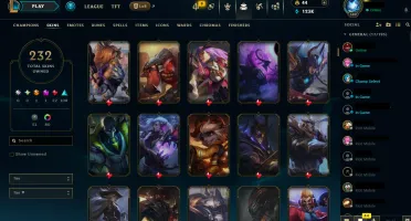 Conta LoL, Nível 582, Esmeralda 4, 233 skins, Todos os camps