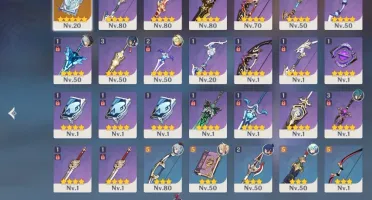 GENSHIN IMPACT DILUC+GANYU+ARMA 5 + PITY 5 ESTRELAS