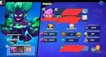 Conta de brawl stars com 33k de trofeus