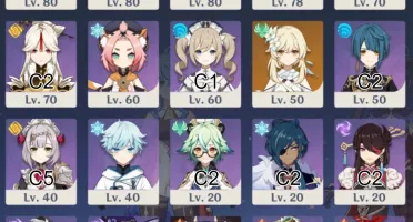 Mona + Jean + Ganyu + Amos etc.