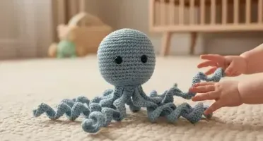 Polvo Newborn Azul Amigurumi