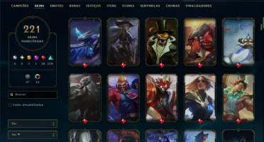 Ouro 2 com TODOS os Champs e 221 Skins ( MID / ADC / JG )