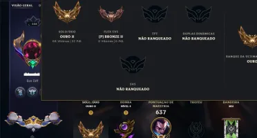 Ouro 2 com TODOS os Champs e 221 Skins ( MID / ADC / JG )