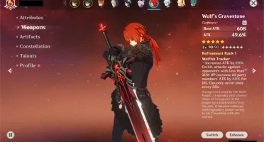 Genshin Impact  AR57 - 8 personagens 5*, 2 armas 5*