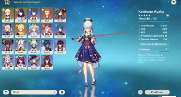 CONTA GENSHIN IMPACT AR45 AYAKA +RAIDEN +MONA +LANÇA DE JADE