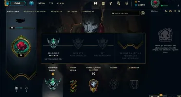 Conta LOL - Platina I, 61% de WR(E-MAIL NÃO VERIFICADO)