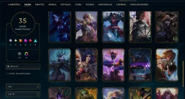 Bronze 4 com TODOS os Champs e 35 Skins