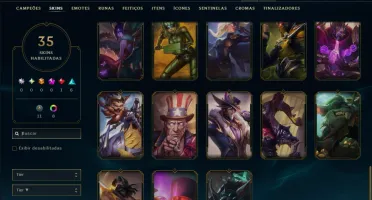 Bronze 4 com TODOS os Champs e 35 Skins
