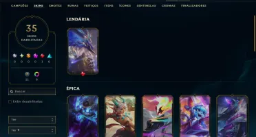Bronze 4 com TODOS os Champs e 35 Skins