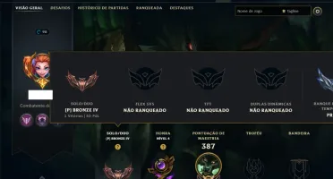 Bronze 4 com TODOS os Champs e 35 Skins