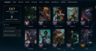Bronze 4 com TODOS os Champs e 35 Skins