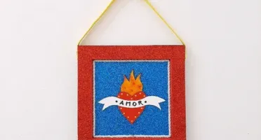 Enfeite Sagrado Coração Brilhante